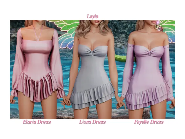 Alpha patreon enchanted dresses - The Sims 4 Custom Content