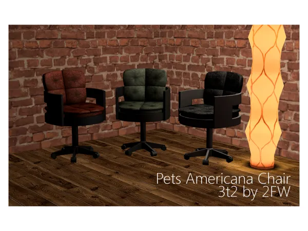 twofingerswhiskey Pets Americana Chair 3t2 - The Sims 2 Custom Content