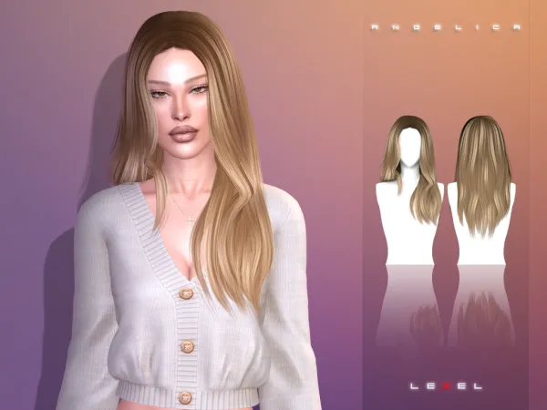 Alpha LEXEL Angelica (adult hairstyle) - The Sims 4 Custom Content