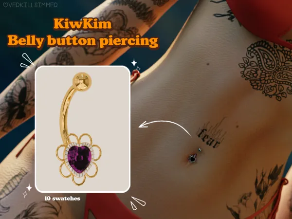 Kiwkim bwlly button piercing