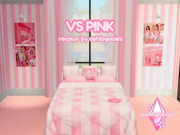 Maxis Match VS Pink Bedroom Recolor - The Sims 4 Custom Content