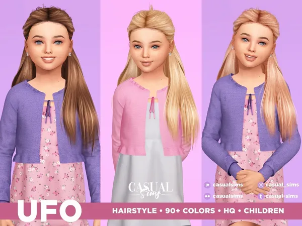 Alpha Ufo Hairstyle Right Children by casualsims - The Sims 4 Custom Content