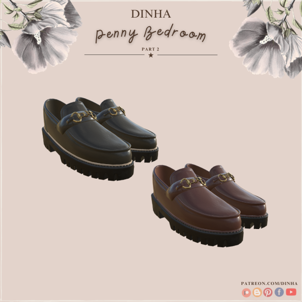 Alpha Penny Bedroom Loafers by dinhagamer - The Sims 4 Custom Content