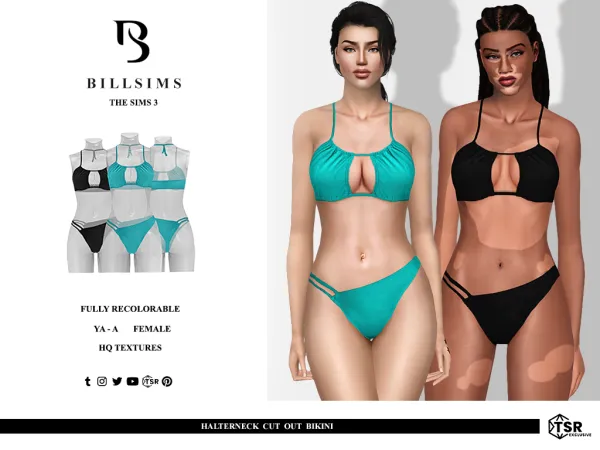 Halterneck Cut Out Bikini Set( ) by billsims - The Sims 3 Custom Content