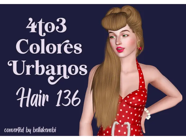 4to3 Colores Urbanos Hair 136 by bellakenobi - The Sims 3 Custom Content