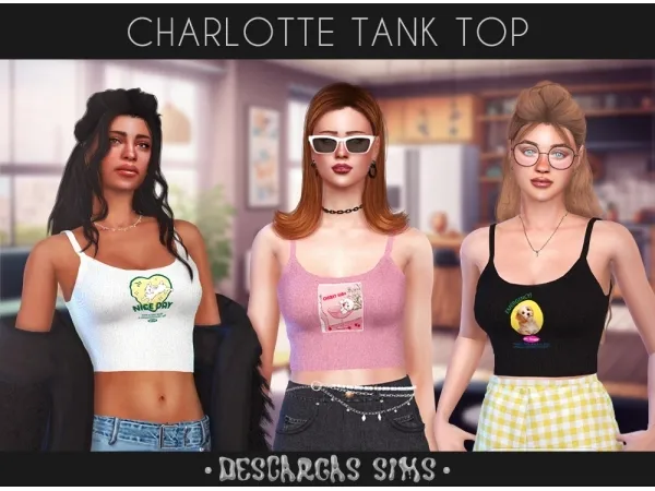 Alpha Charlotte Tank Top - The Sims 4 Custom Content