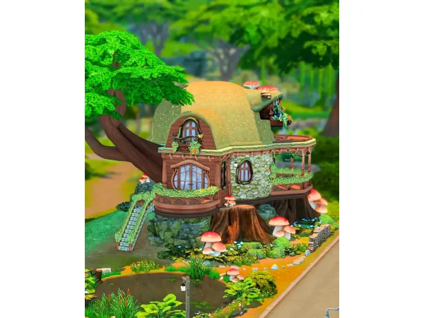 Maxis Match Nature Starter House by Create4sims - The Sims 4 Custom Content