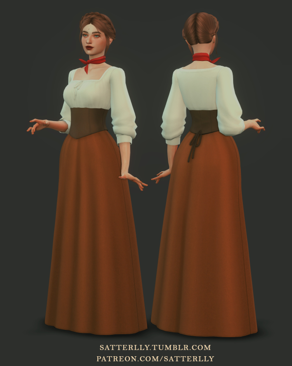 Maxis Match Medieval dress Petula by simsfinds - The Sims 4 Custom Content