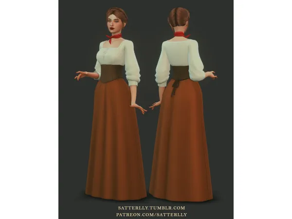 Maxis Match Medieval dress Petula by satterlly - The Sims 4 Custom Content