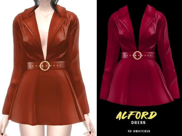 Alpha Alford Dress - The Sims 4 Custom Content