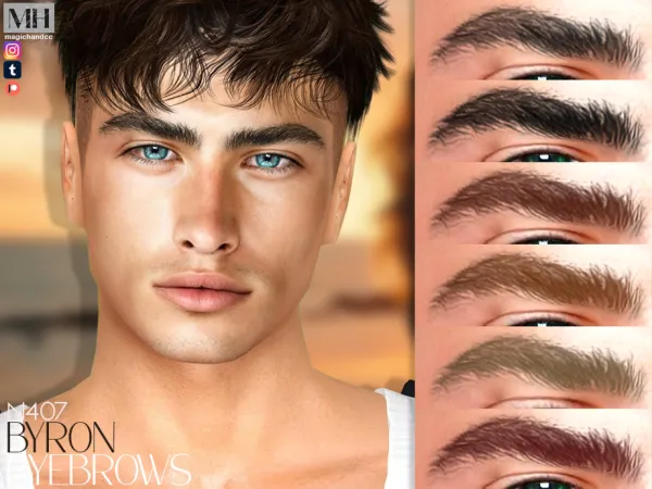 Alpha Byron Eyebrows N407 by magichandcc - The Sims 4 Custom Content