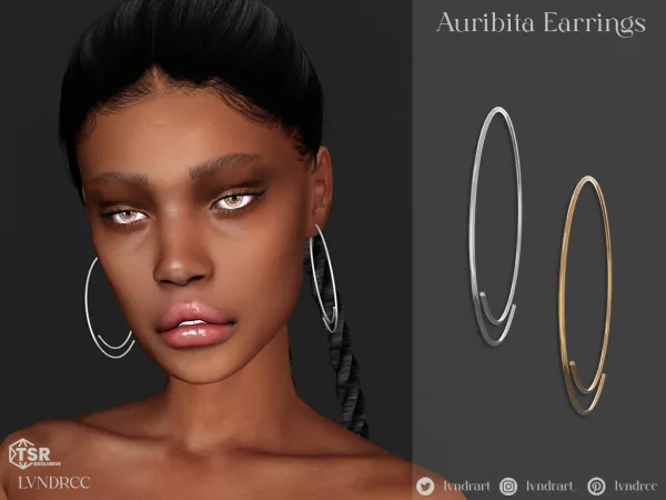 Alpha Auribita Earrings - The Sims 4 Custom Content