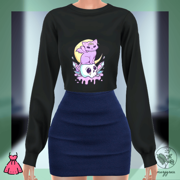 Alpha GOTHIC SWEATER 46 by simsfinds - The Sims 4 Custom Content