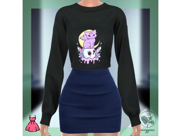 Alpha GOTHIC SWEATER 46 by marygrace - The Sims 4 Custom Content