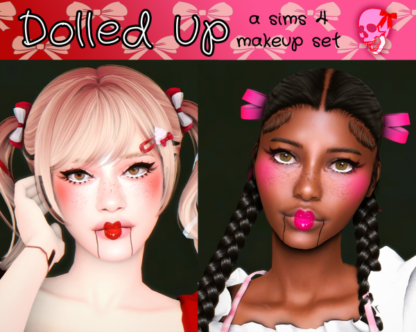 Alpha Dolled Up a sims 4 makeup set by simsfinds - The Sims 4 Custom Content