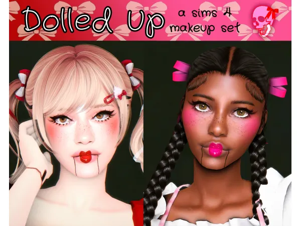 Alpha Dolled Up a sims 4 makeup set by stonedhilda - The Sims 4 Custom Content