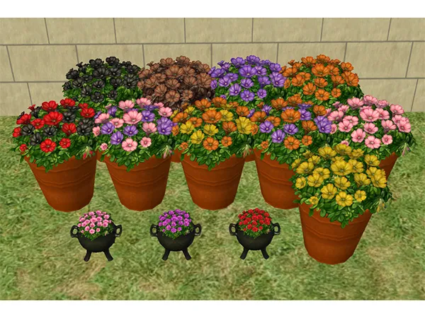 theatticboxu2019s Perennials in a Cauldron Repou2019d Recolors by creesims - The Sims 2 Custom Content