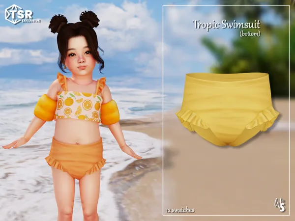 Alpha Tropic Swimsuit (Bottom) for toddler - The Sims 4 Custom Content
