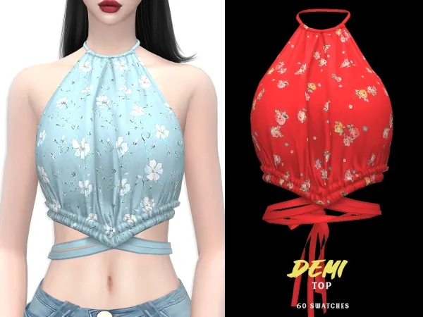 Alpha Demi Top - The Sims 4 Custom Content