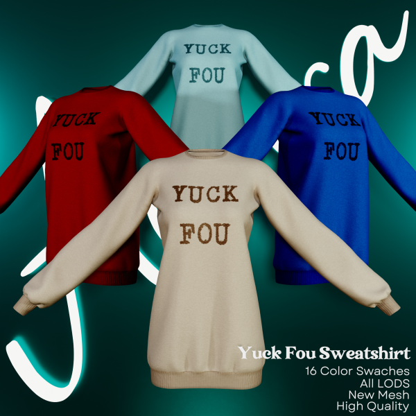 Alpha Yuck Fou Sweatshirt by aurorats4 - The Sims 4 Custom Content