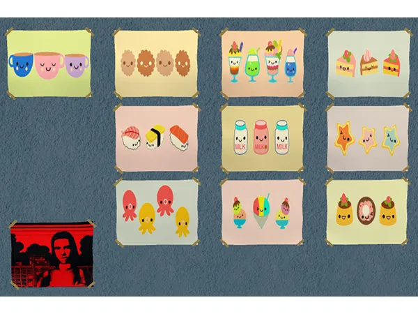 Nita_HCs Kawaii Posters Edited by simsfinds - The Sims 2 Custom Content