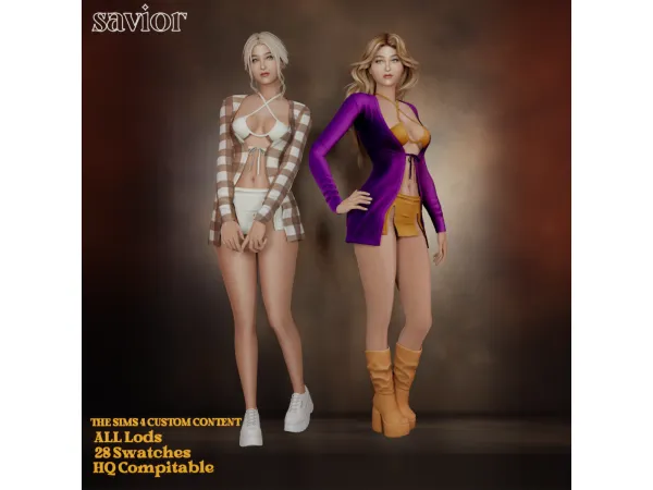 Alpha Svr_Sheilla long sleeve cardigan - The Sims 4 Custom Content