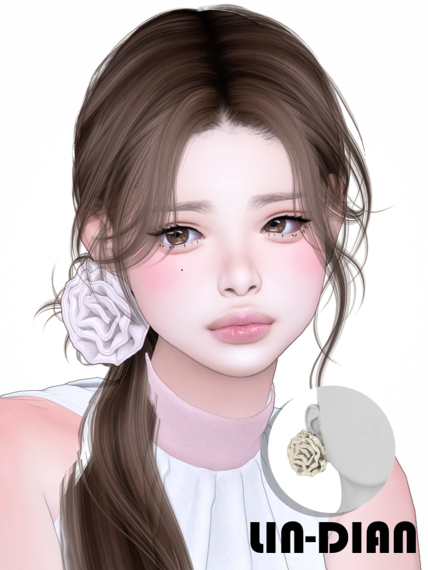 Maxis Match LIN DIAN Side flower headpiece by simsfinds - The Sims 4 Custom Content