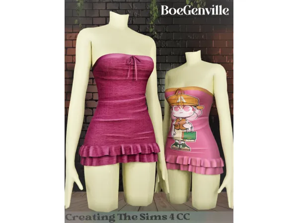 Alpha Boe_Daniella Short Dress - The Sims 4 Custom Content