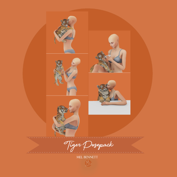 Mix Tiger Posepack by melbennett - The Sims 4 Custom Content