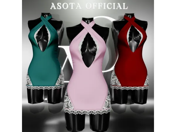 Alpha [ASOTA OFFICIAL] Nessie Short Dress - The Sims 4 Custom Content