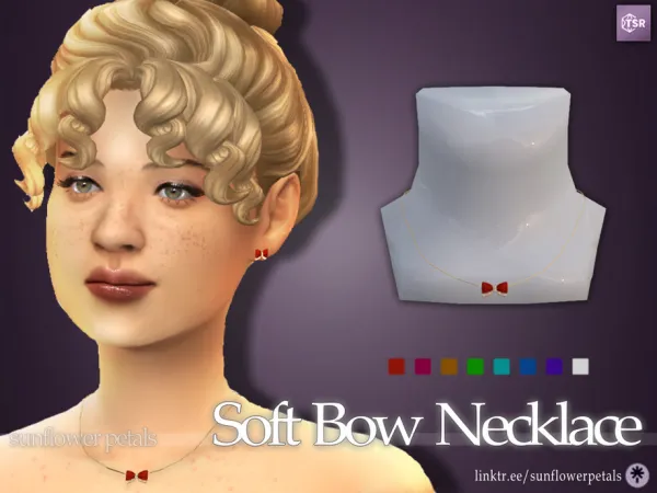 Mix Soft Bow Necklace - The Sims 4 Custom Content