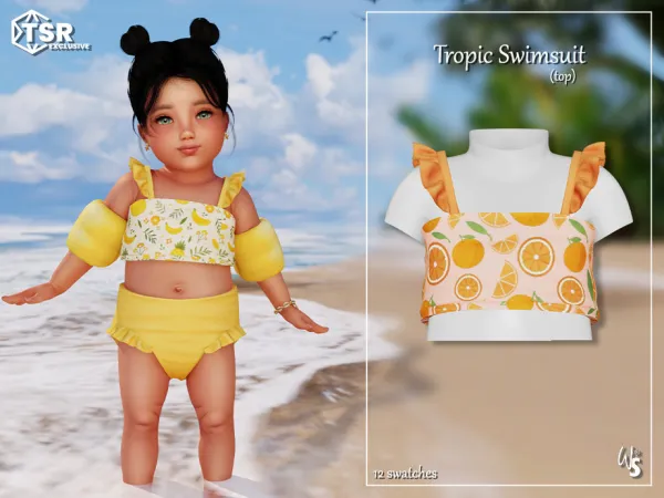 Alpha Tropic Swimsuit (top) for infant - The Sims 4 Custom Content