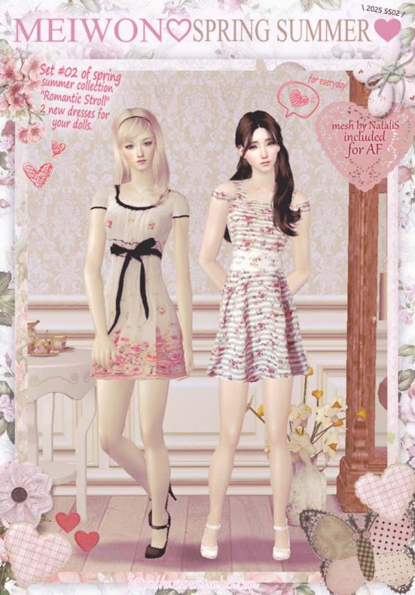 Meiwon 2025 Spring Summer Set 02 by simsfinds - The Sims 2 Custom Content