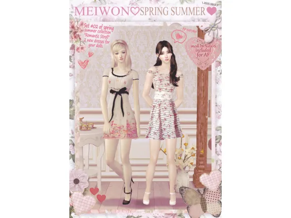 u3010Meiwonu3011 ufe0e 2025 Spring Summer Set 02 - The Sims 2 Custom Content