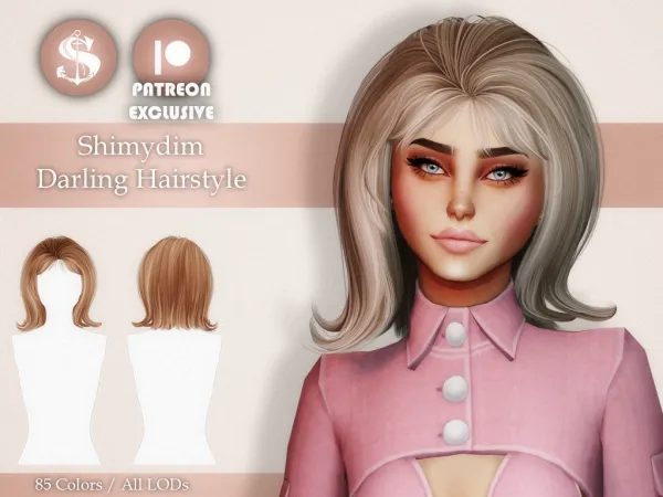 Alpha shimydim darling hairstyle - The Sims 4 Custom Content