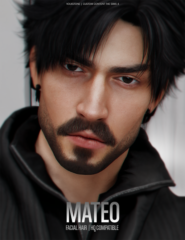 Alpha VOLKS FACIAL HAIR N02 by volkstonesims - The Sims 4 Custom Content