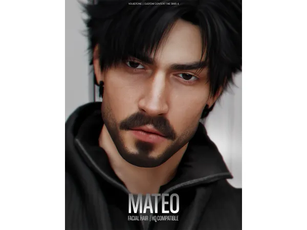 Alpha VOLKS FACIAL HAIR N02 - The Sims 4 Custom Content