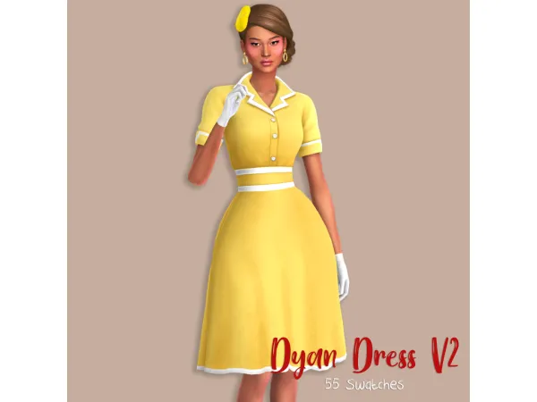 Maxis Match Dyan Dress V2 by icecreamforbreakfast - The Sims 4 Custom Content