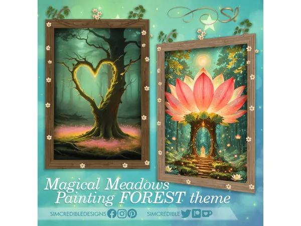 Alpha Magic Meadows Painting Forest - The Sims 4 Custom Content
