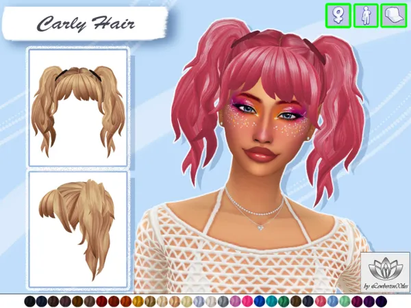 Maxis Match Carly Hair by LewbertSn00tles - The Sims 4 Custom Content