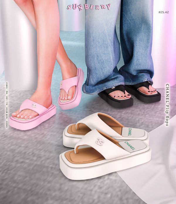 Alpha [SUNBERRY] 2542_Flip flops by simsfinds - The Sims 4 Custom Content