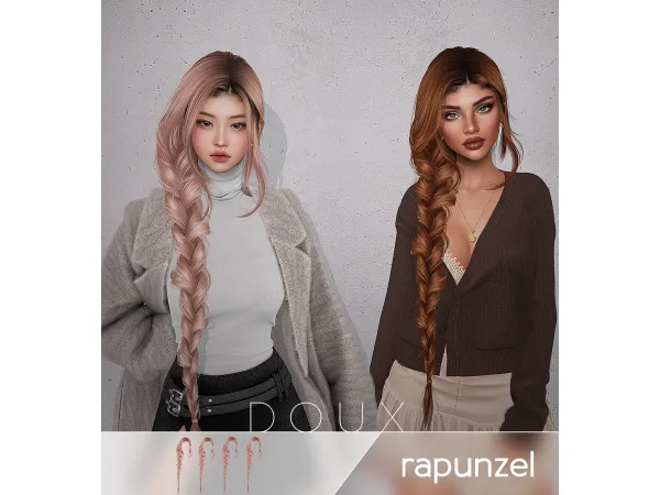 Alpha Rapunzel Hairstyle - The Sims 4 Custom Content
