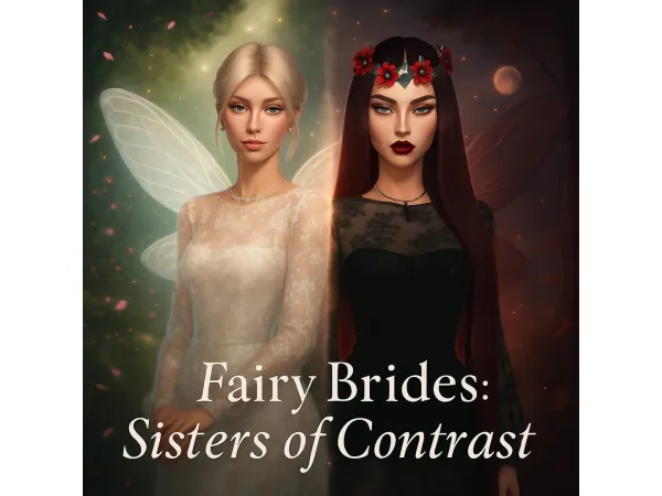 Alpha Fairy Brides of Light Shadow by yolimi - The Sims 4 Custom Content