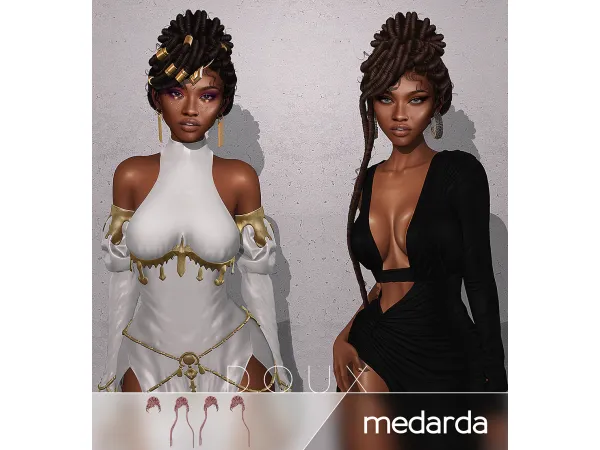 Alpha Doux Medarda Hairstyle - The Sims 4 Custom Content