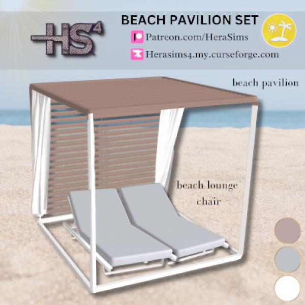Alpha Beach pavilion set by herasims4 - The Sims 4 Custom Content