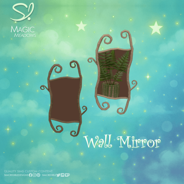 Mix Magic Meadows Wall Mirror by simcredible - The Sims 4 Custom Content