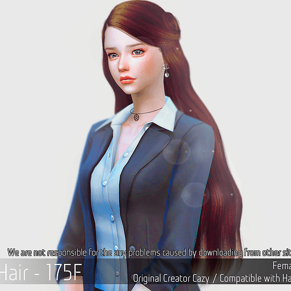Alpha Korean Hairstyle 175F by simsfinds - The Sims 4 Custom Content