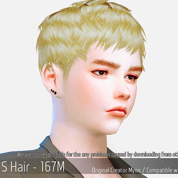 Alpha Korean Hairstyle 167M by simsfinds - The Sims 4 Custom Content