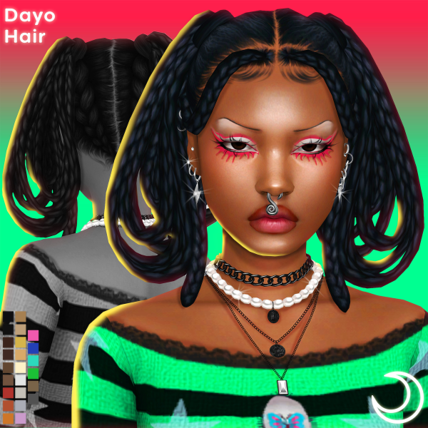 Maxis Match DAYO HAIR by simsfinds - The Sims 4 Custom Content