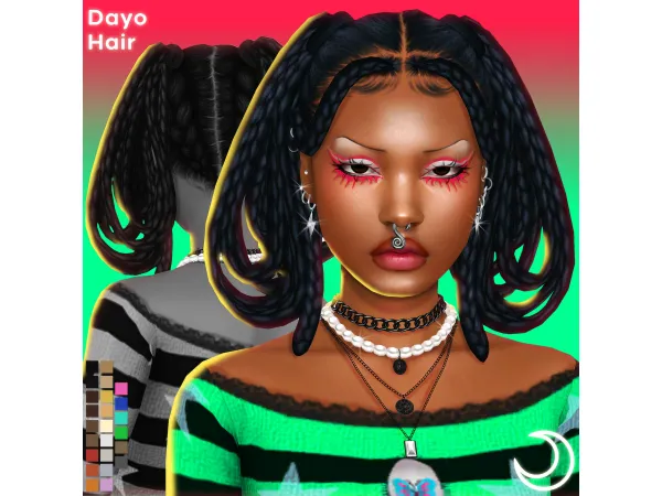 Maxis Match DAYO HAIR by IMVIKAI - The Sims 4 Custom Content
